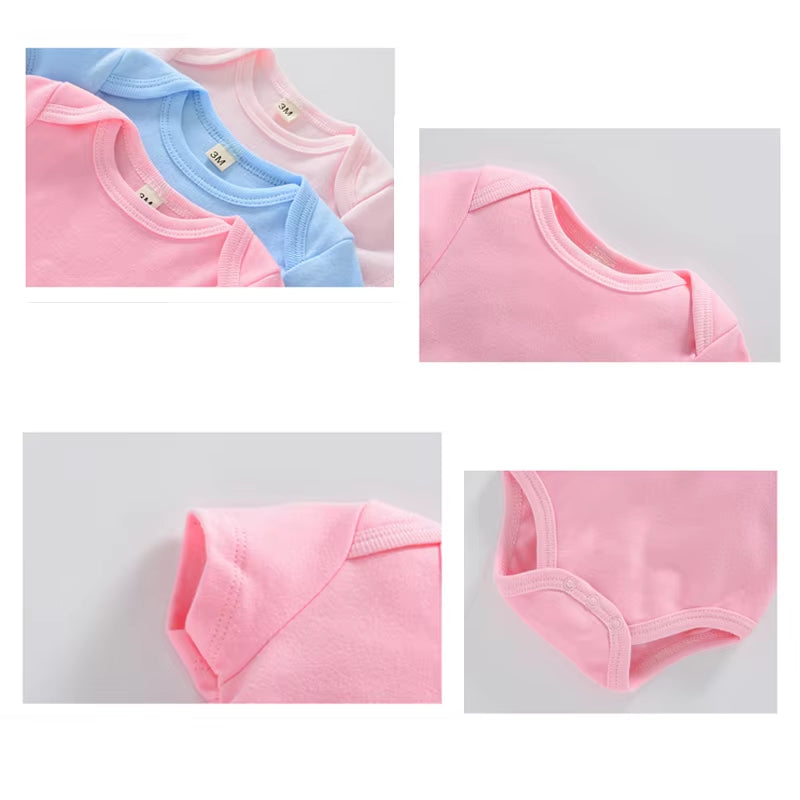 3Pcs/Lot Baby Clothes Boy/Girl Baby Bodysuit Summer Clothes Solid Color Romper Soft Cotton Jumpsuit for Newborns Clothing 2021