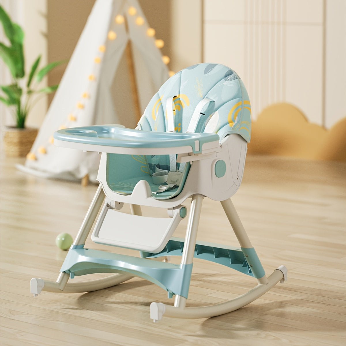 Adjustable Portable Dining Chair for Toddlers – PU Leather with Tray
