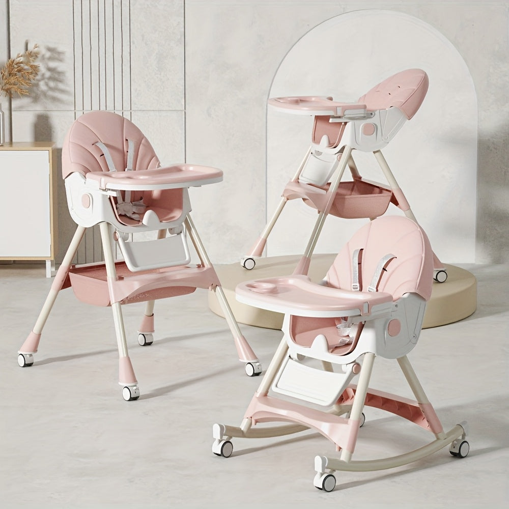 Adjustable Portable Dining Chair for Toddlers – PU Leather with Tray