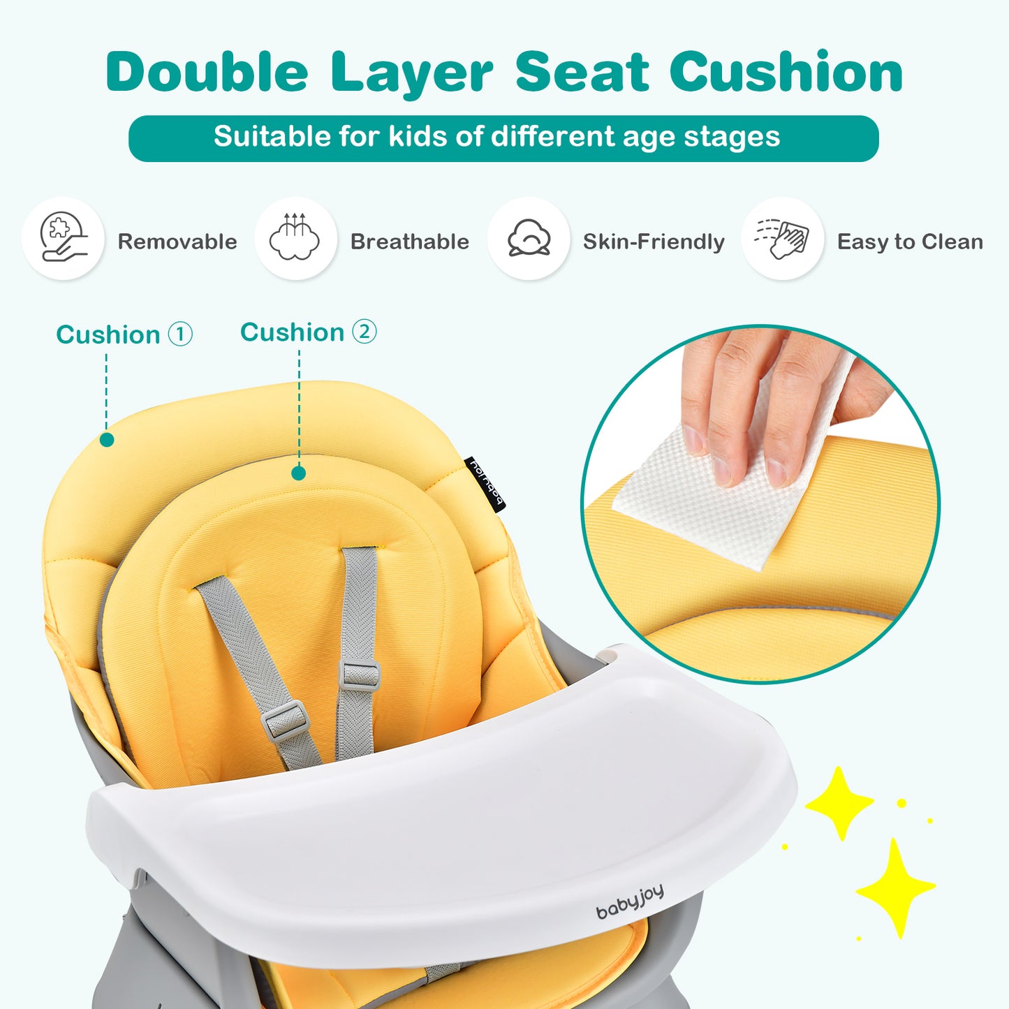 8-in-1 Convertible Baby High Chair – Adjustable with Tray and Cushions