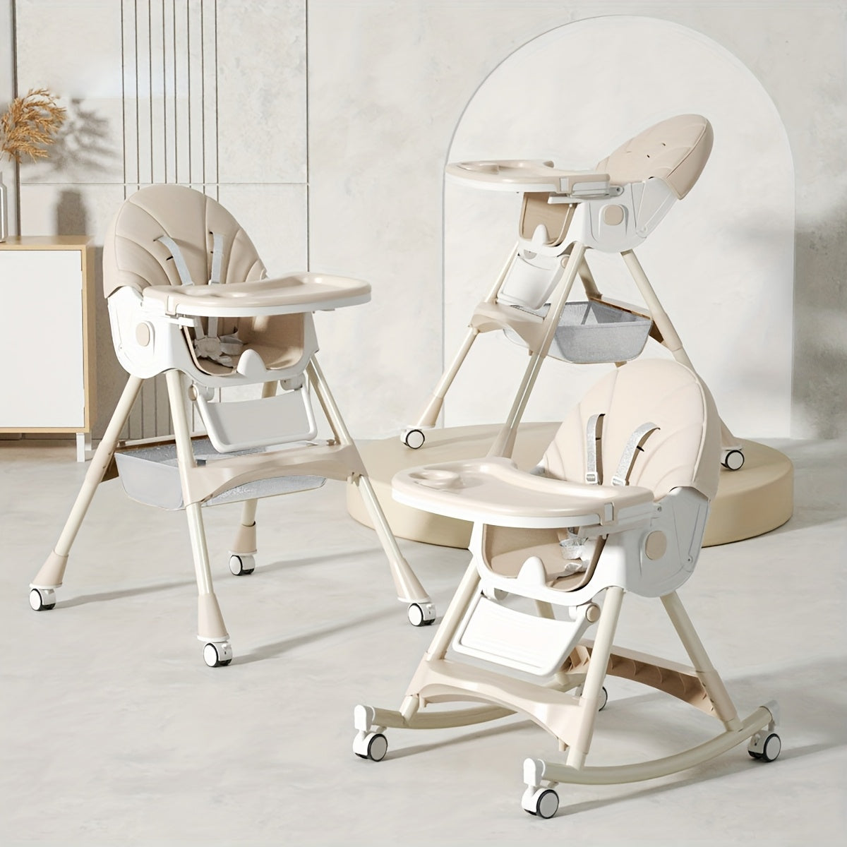 Adjustable Portable Dining Chair for Toddlers – PU Leather with Tray