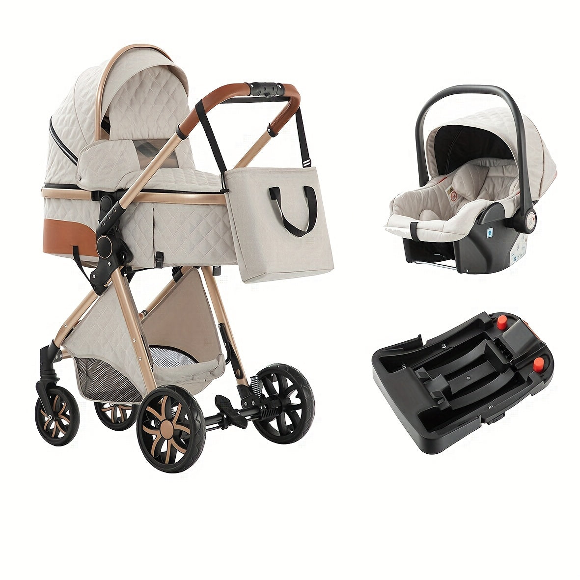 N&T™ FlexiRide 3-in-1 Travel System | Adjustable Stroller & Accessories Set