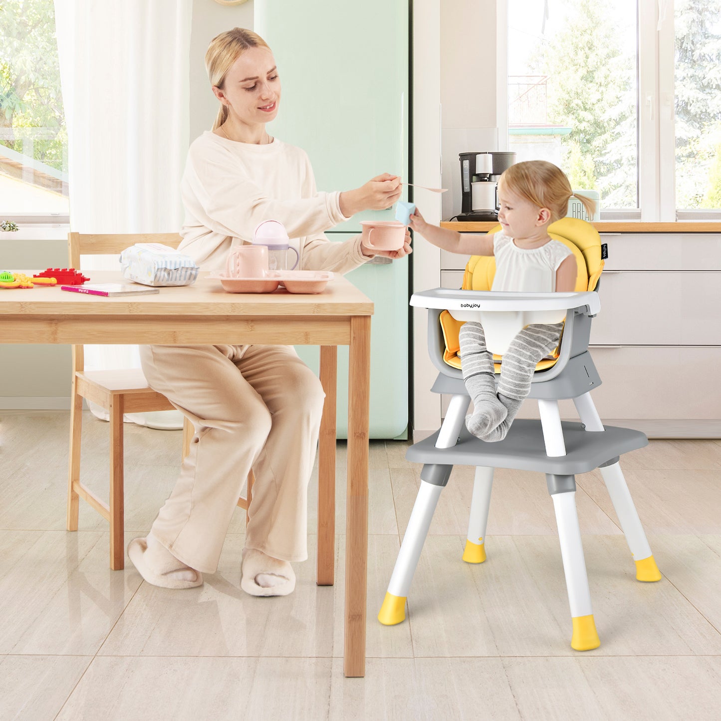 8-in-1 Convertible Baby High Chair – Adjustable with Tray and Cushions