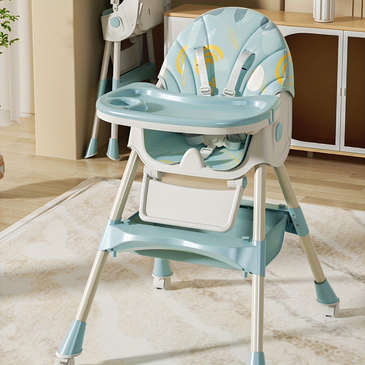 Adjustable Portable Dining Chair for Toddlers – PU Leather with Tray