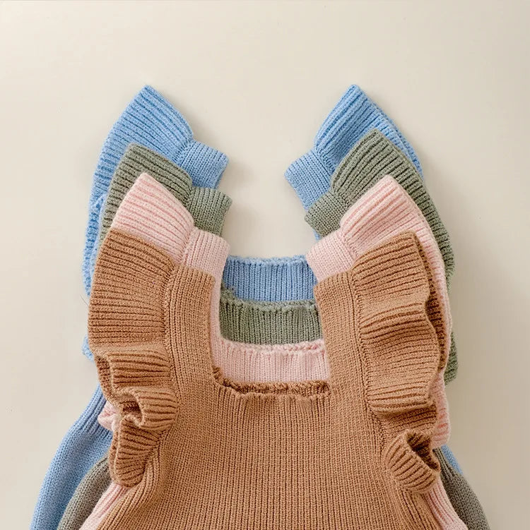 Infant Baby Girls Boys Sleeveless Knitted Sweater Bodysuit
