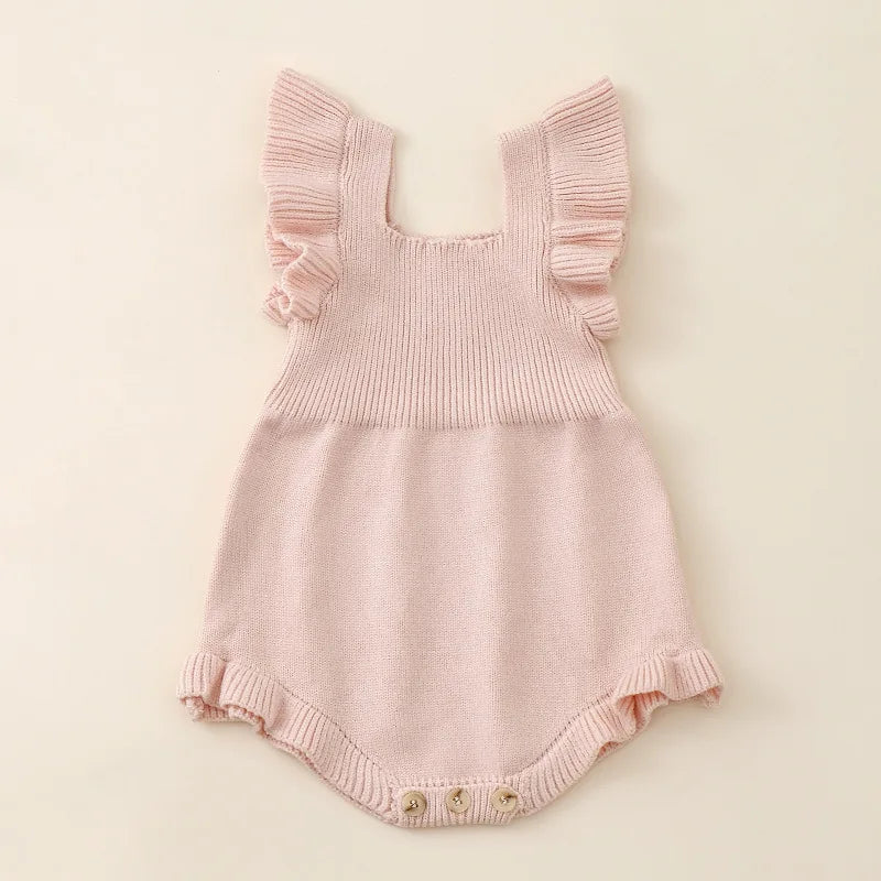 Infant Baby Girls Boys Sleeveless Knitted Sweater Bodysuit
