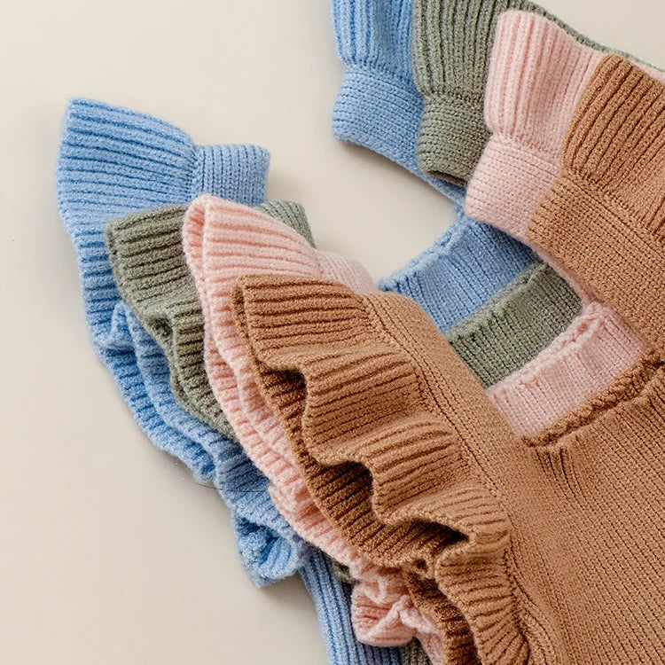 Infant Baby Girls Boys Sleeveless Knitted Sweater Bodysuit