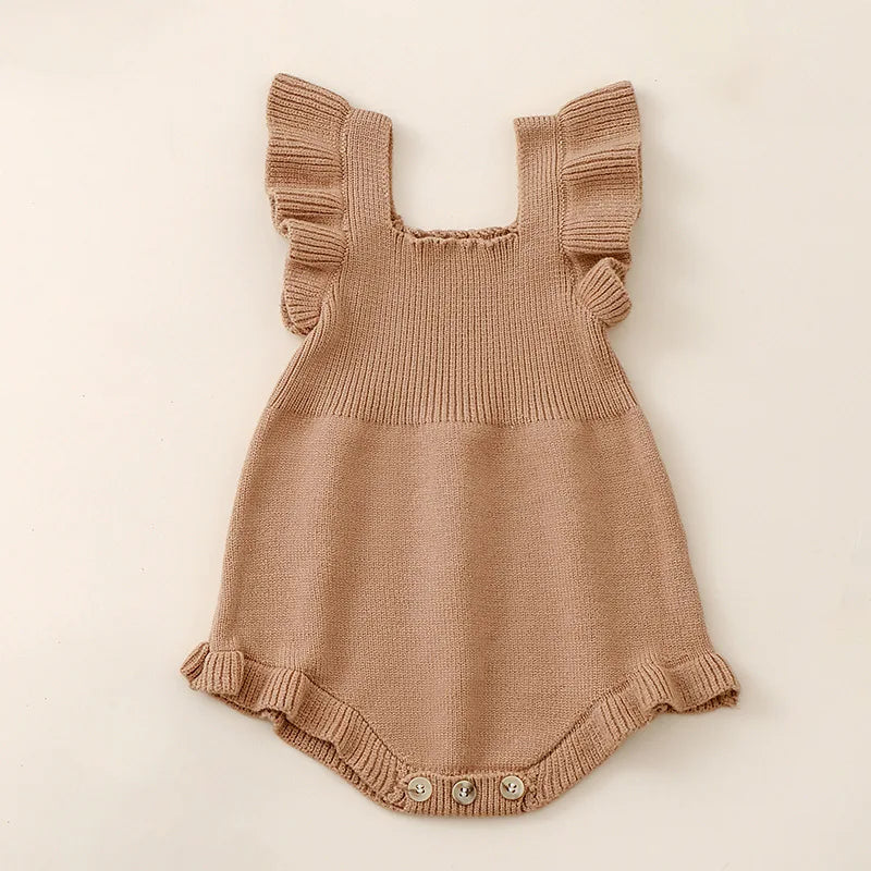 Infant Baby Girls Boys Sleeveless Knitted Sweater Bodysuit