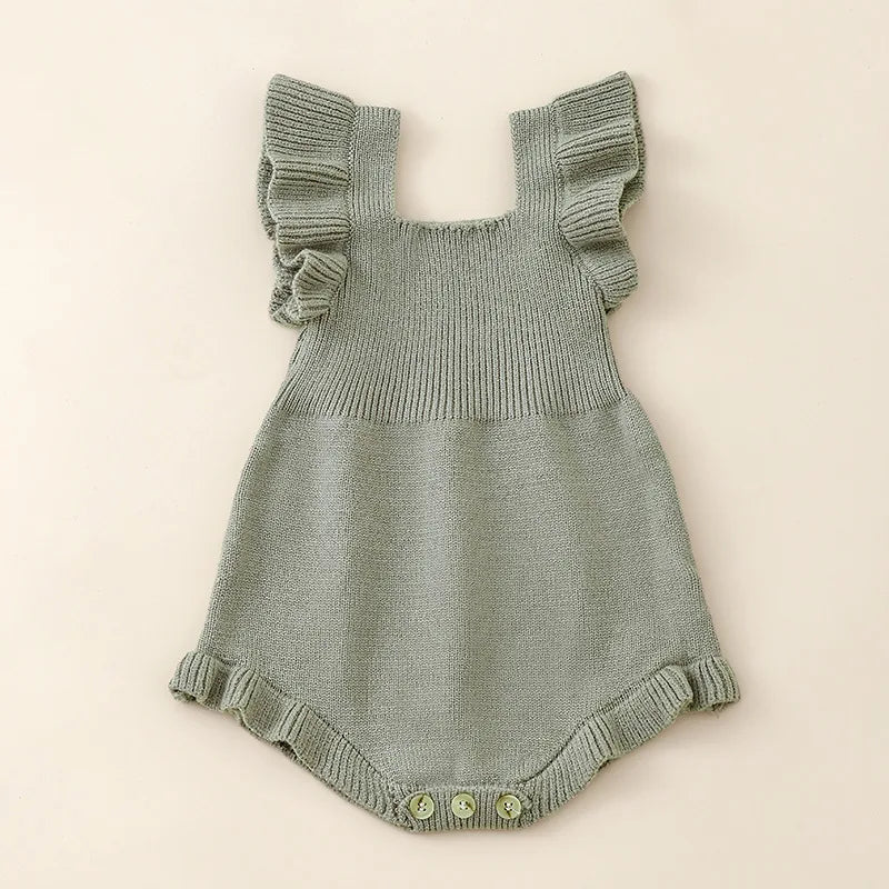 Infant Baby Girls Boys Sleeveless Knitted Sweater Bodysuit