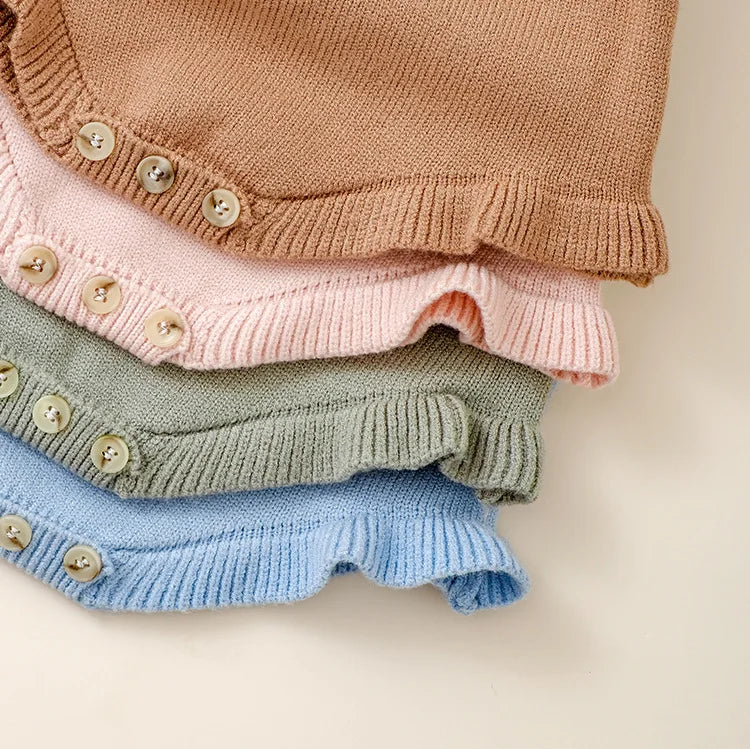 Infant Baby Girls Boys Sleeveless Knitted Sweater Bodysuit