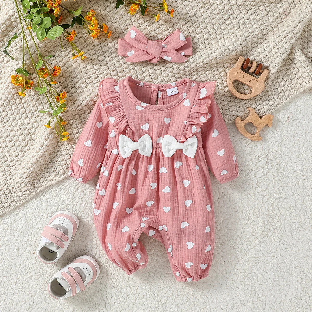 Baby Girl's All Seasons Long Sleeve Print Floral With Bow