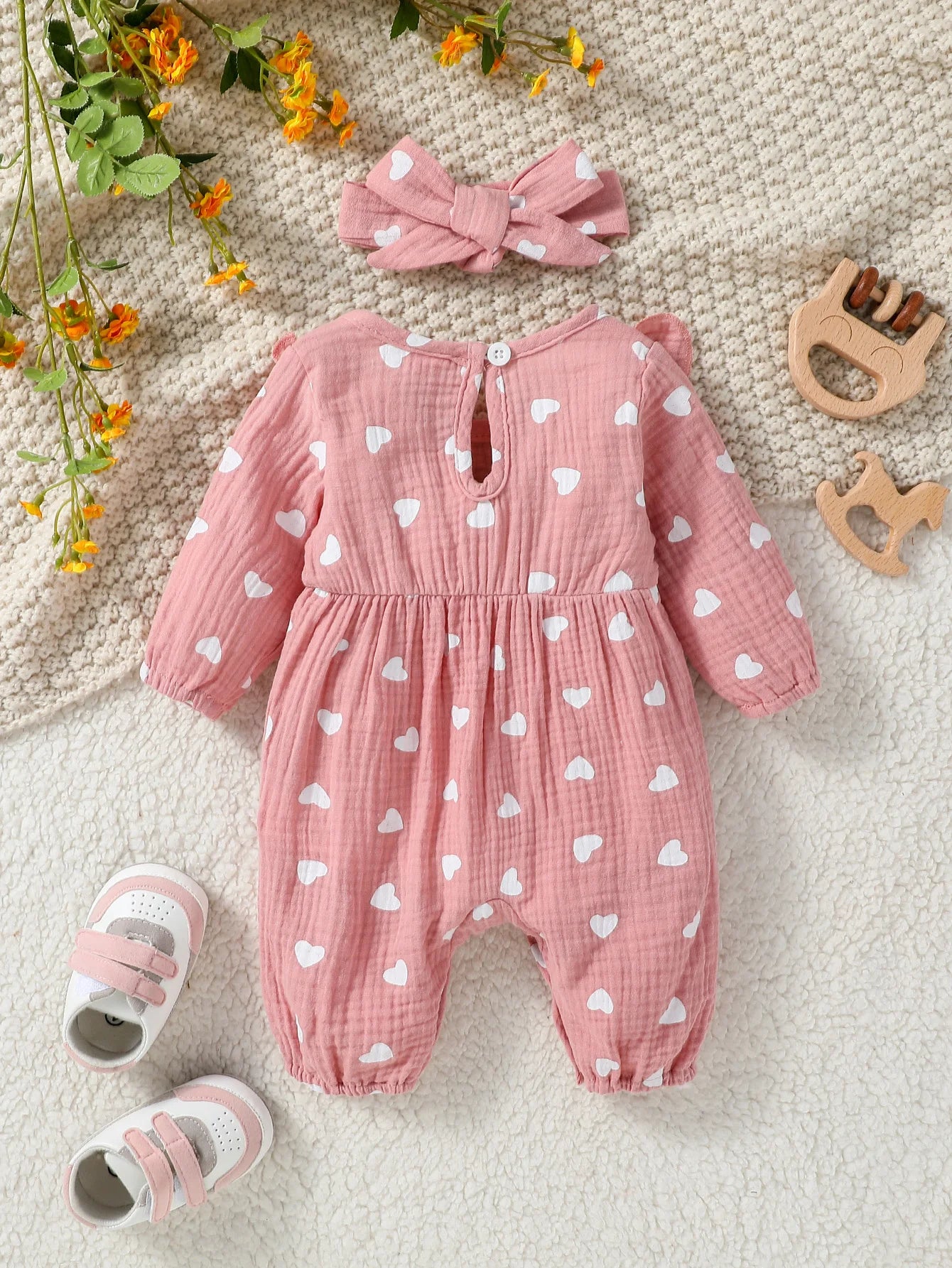 Baby Girl's All Seasons Long Sleeve Print Floral With Bow