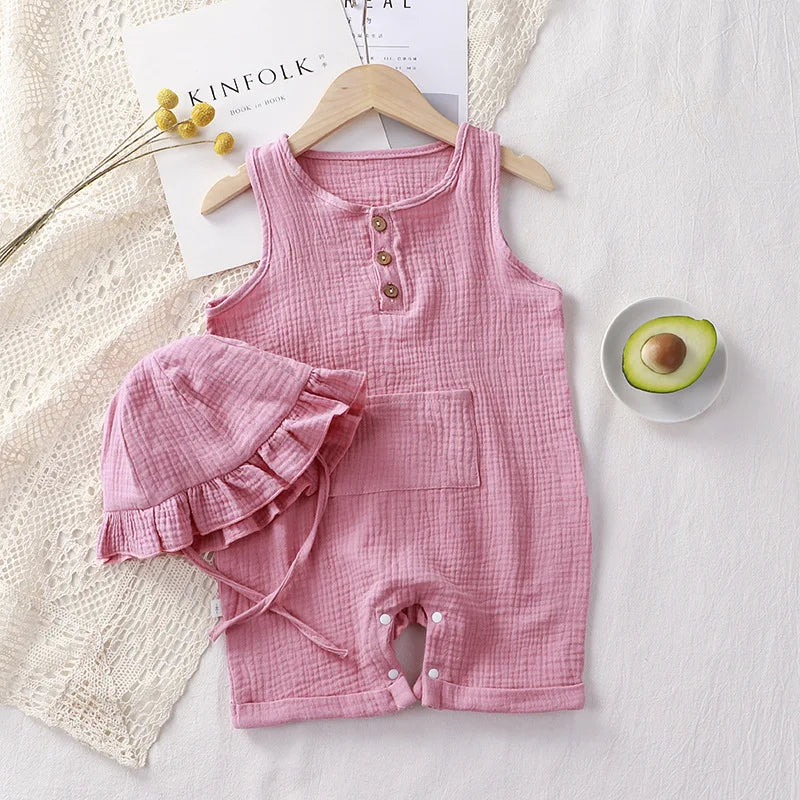 Baby Clothes Hat 2pc Romper Cotton for Newborns