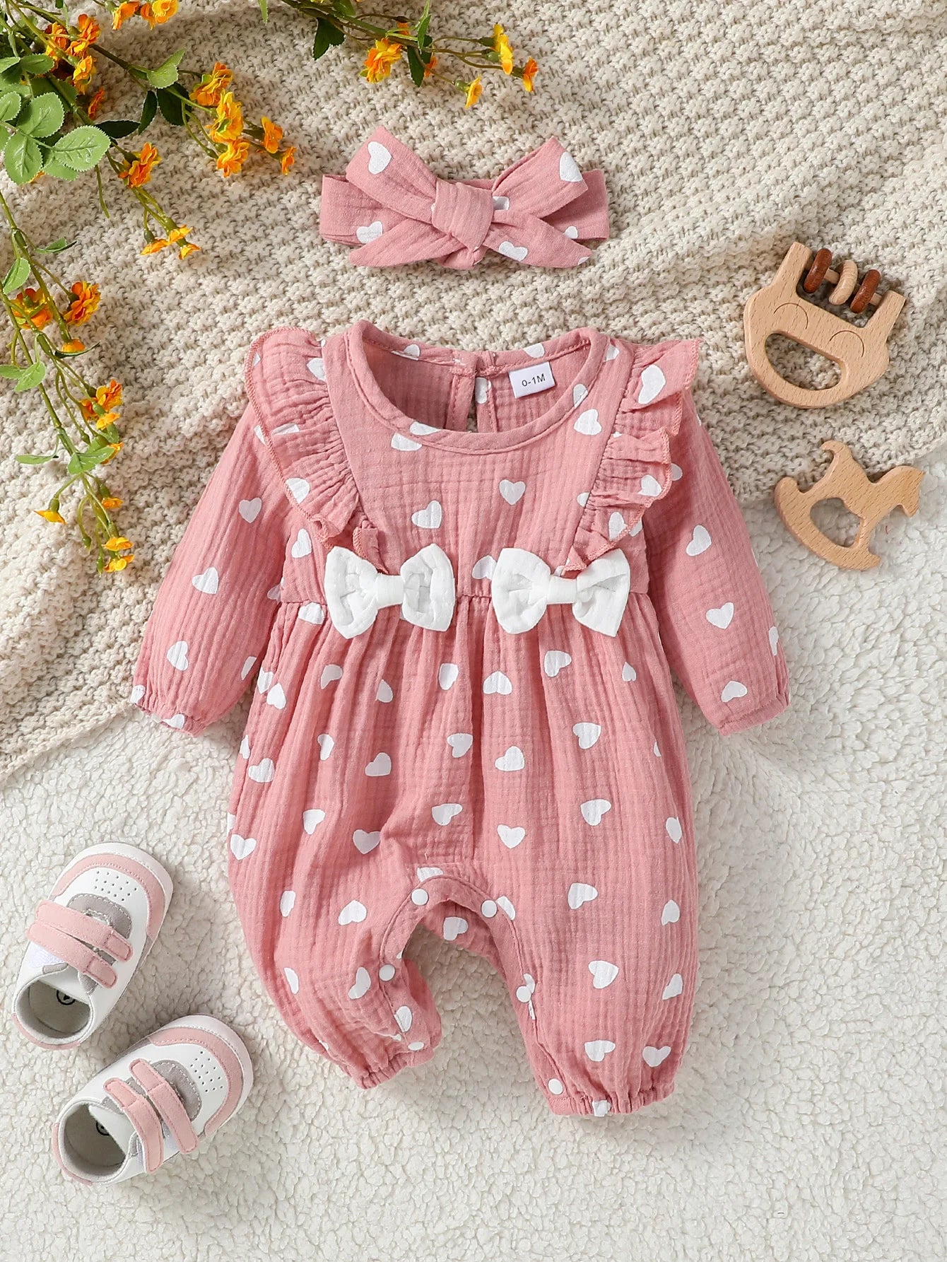 Baby Girl's All Seasons Long Sleeve Print Floral With Bow