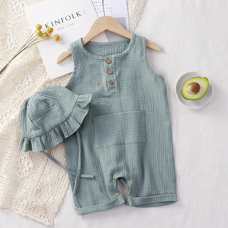 Baby Clothes Hat 2pc Romper Cotton for Newborns
