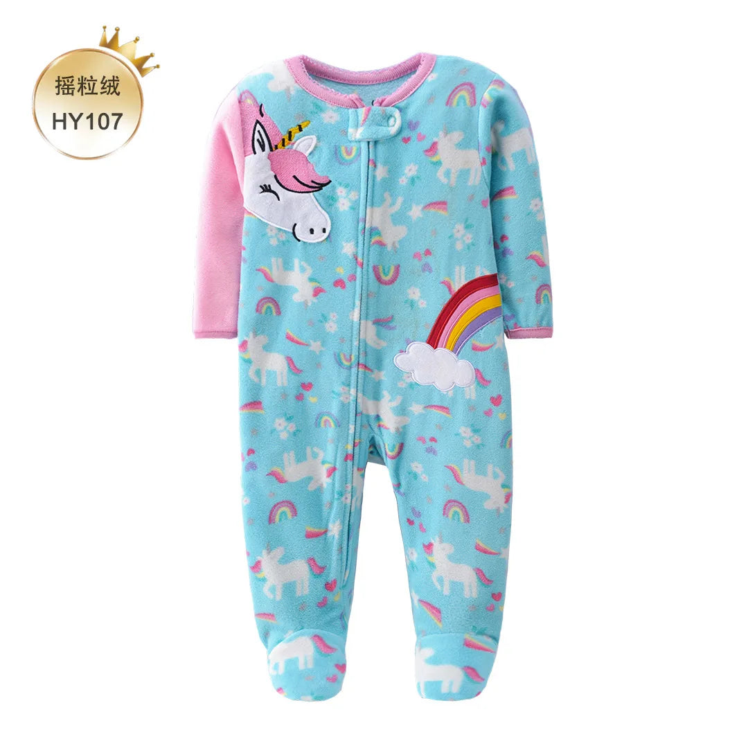 Baby Pajamas Zipper Fleece Newborn Romper Warm