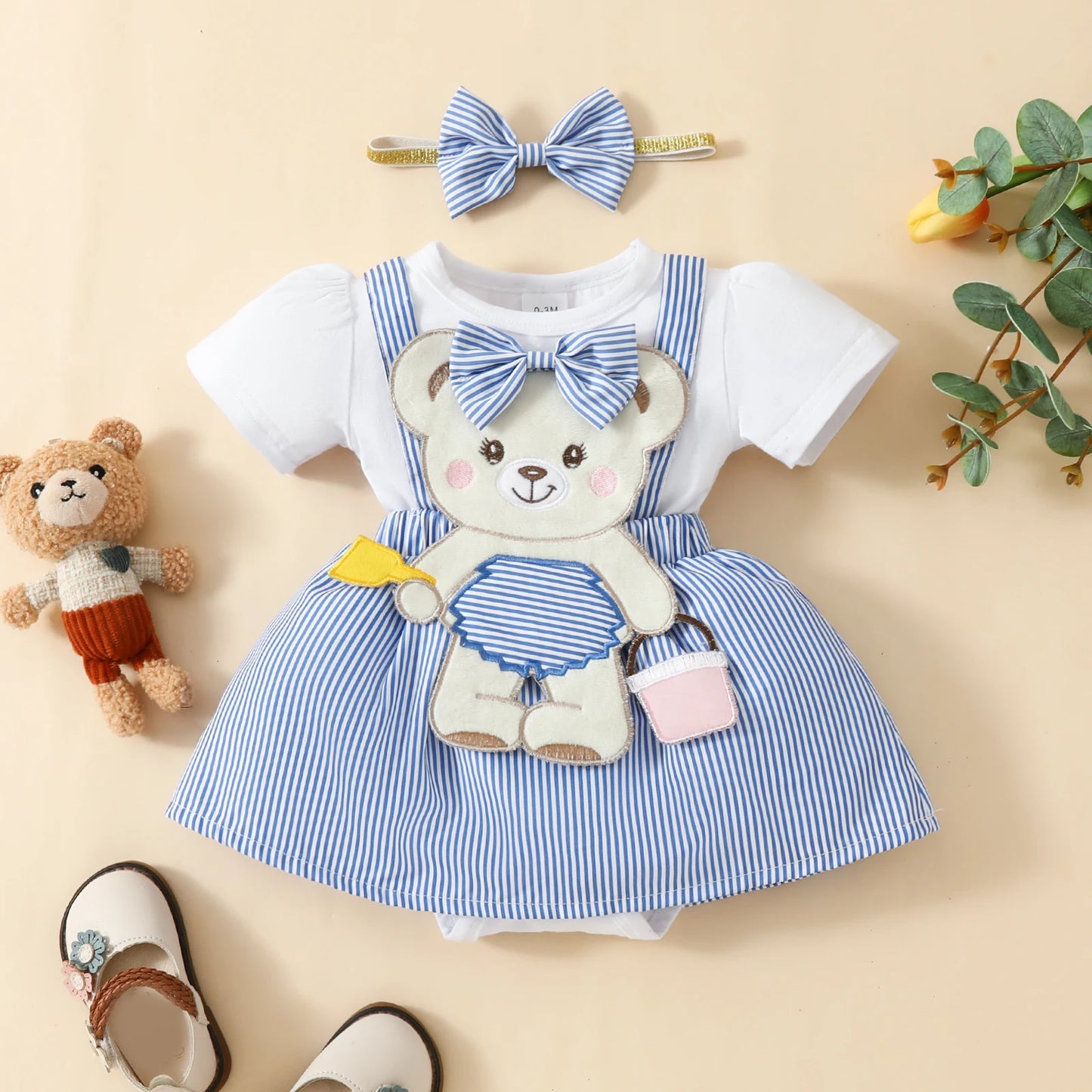 2 Pcs Baby Sweet Cute Cartoon Bear Short