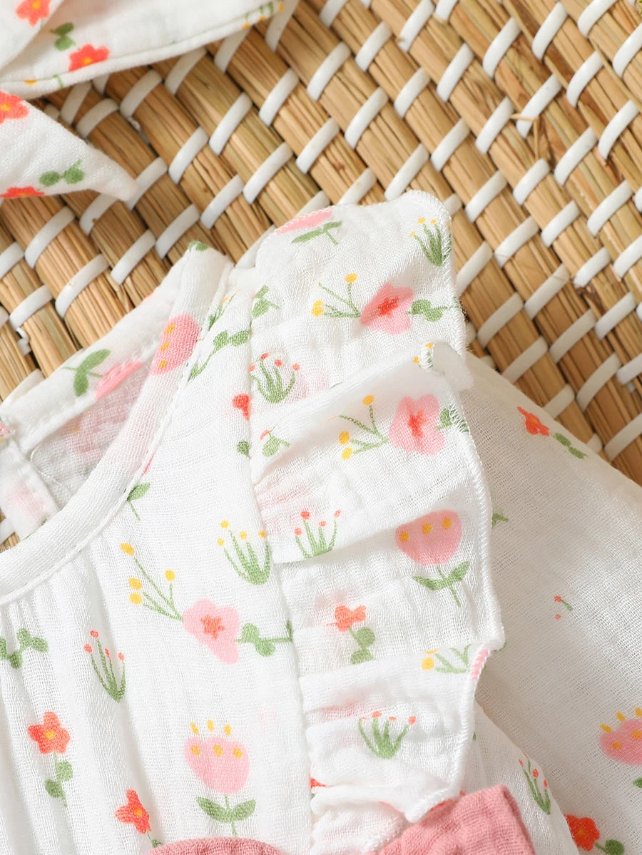 Baby Girl's All Seasons Long Sleeve Print Floral With Bow