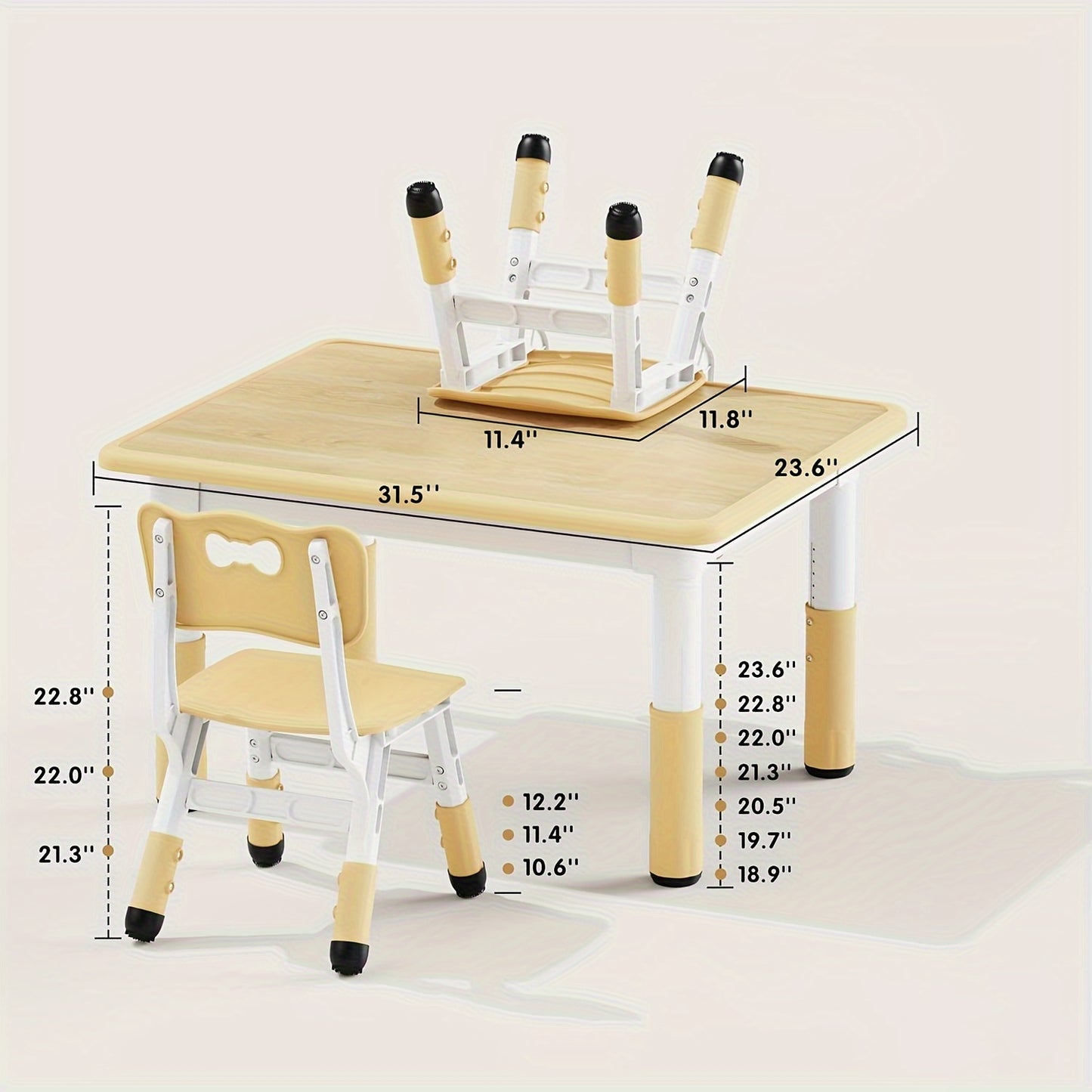 Adjustable Kids Table and 2 Chairs Set – for Ages 2–8
