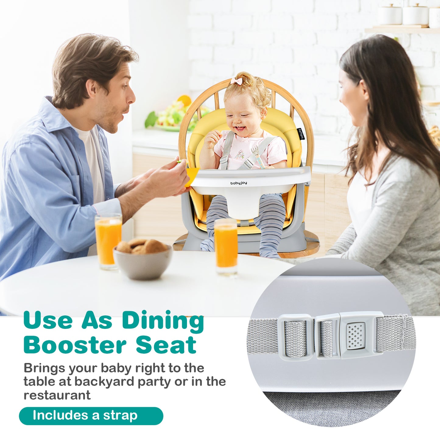 8-in-1 Convertible Baby High Chair – Adjustable with Tray and Cushions