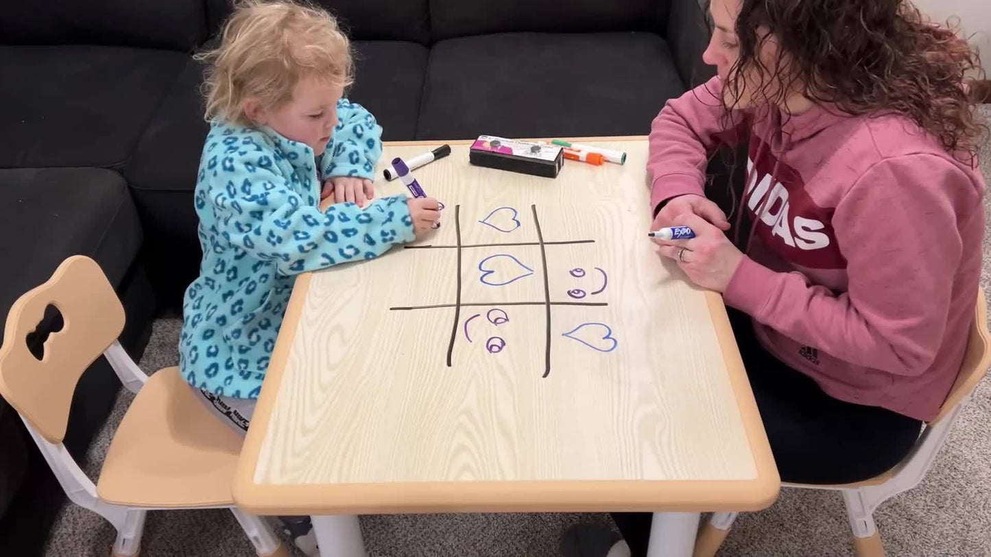 Adjustable Kids Table and 2 Chairs Set – for Ages 2–8