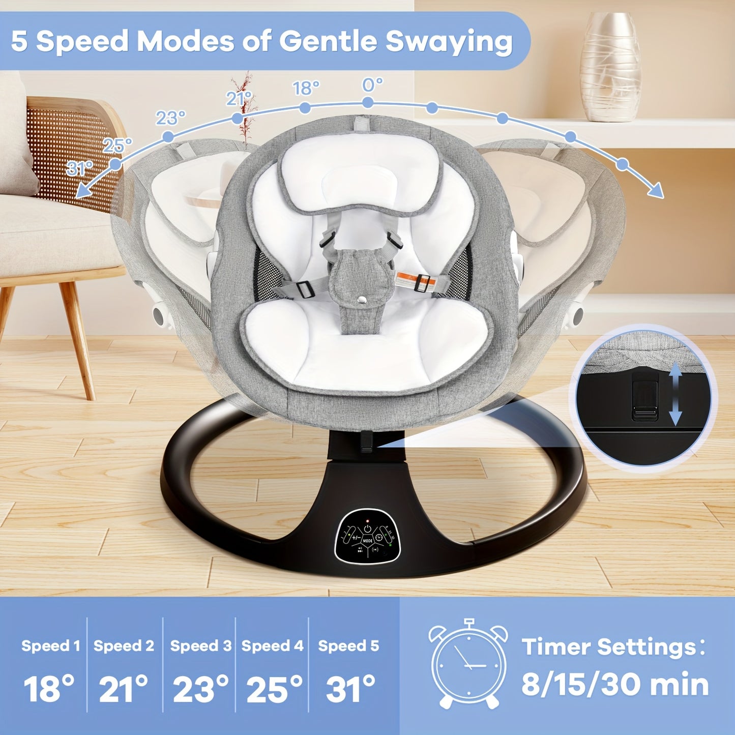 5-Speed Baby Rocking Chair with Music – Indoor & Outdoor Use