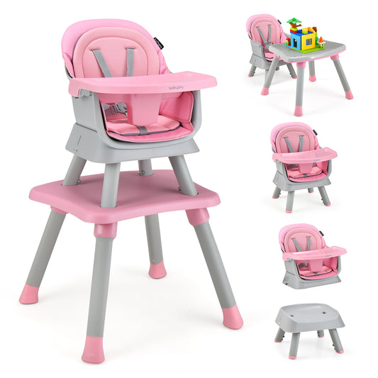 8-in-1 Convertible Baby High Chair – Adjustable with Tray and Cushions