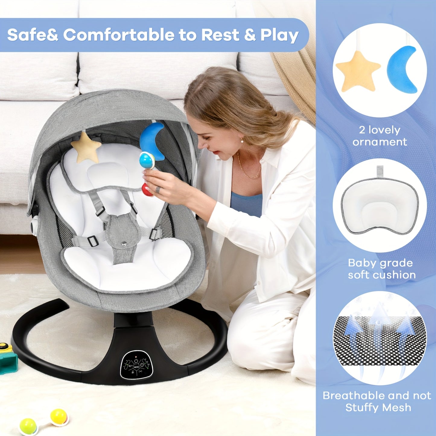 5-Speed Baby Rocking Chair with Music – Indoor & Outdoor Use