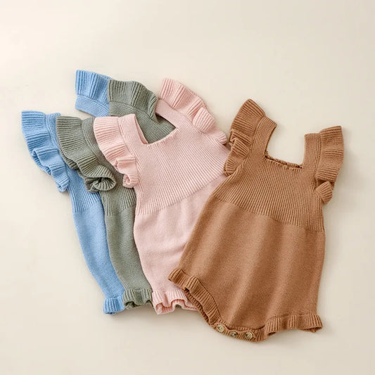Infant Baby Girls Boys Sleeveless Knitted Sweater Bodysuit