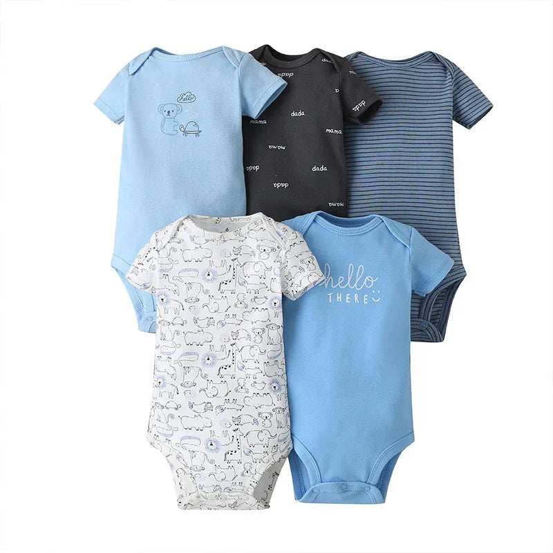 5PCS/Lot Baby Boys Girls Bodysuits 100% Cotton