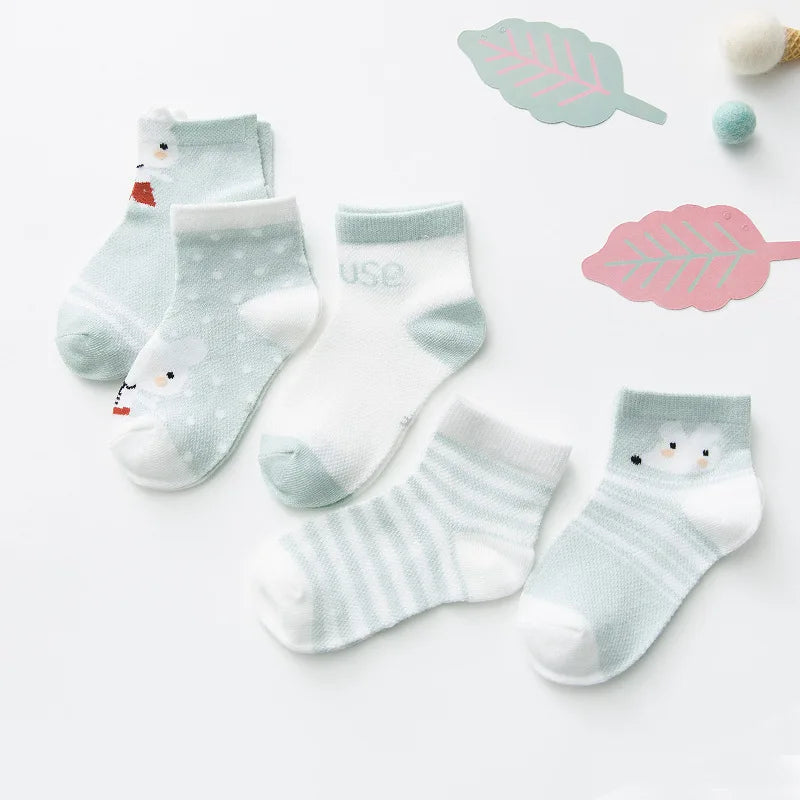 5Pairs/lot 0-2Y Infant Baby Socks
