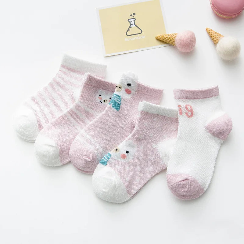 5Pairs/lot 0-2Y Infant Baby Socks