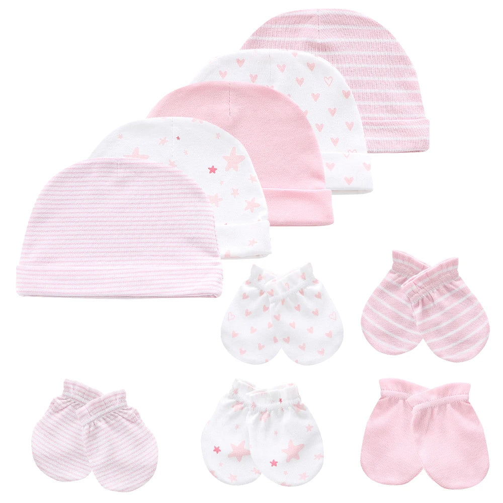 Newborn Boy Girl Hats and Mittens Sets Comfy