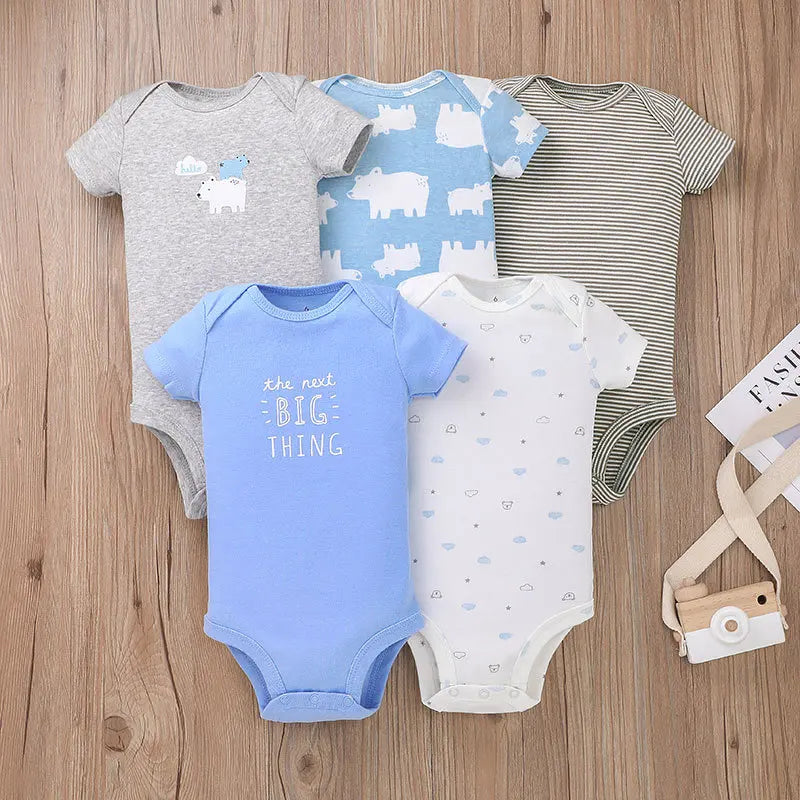 5PCS/Lot Baby Boys Girls Bodysuits 100% Cotton