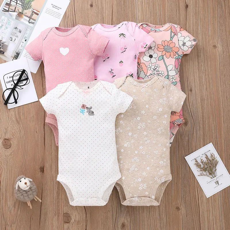 5PCS/Lot Baby Boys Girls Bodysuits 100% Cotton
