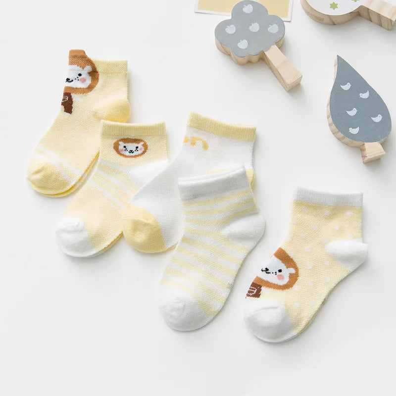 5Pairs/lot 0-2Y Infant Baby Socks