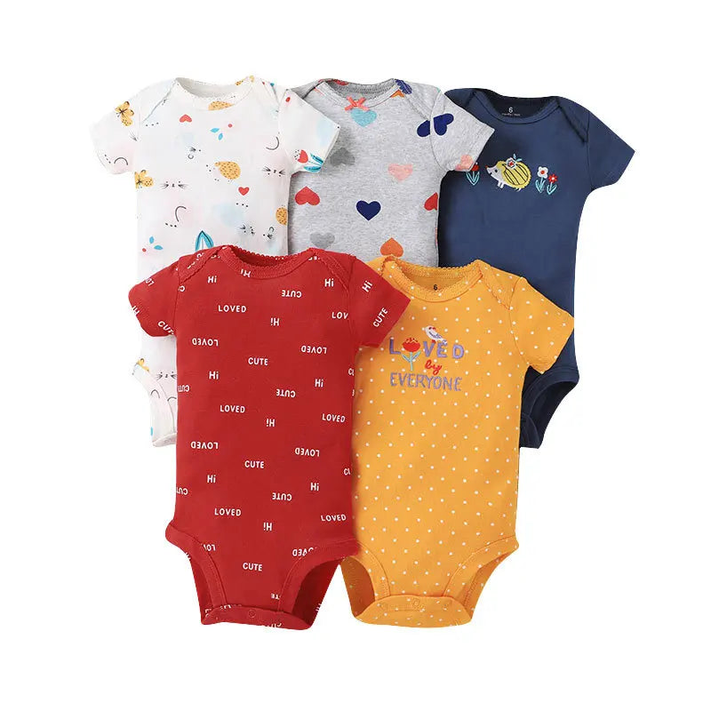 5PCS/Lot Baby Boys Girls Bodysuits 100% Cotton