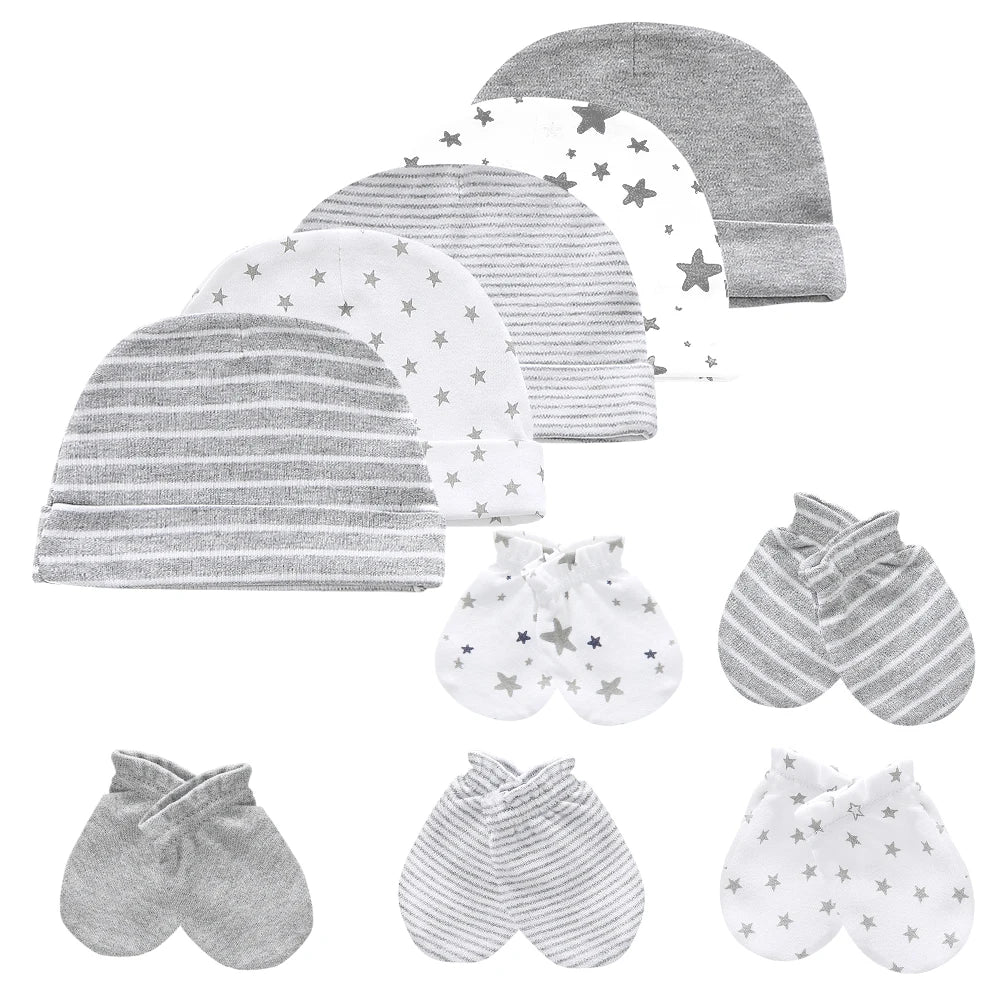 Newborn Boy Girl Hats and Mittens Sets Comfy