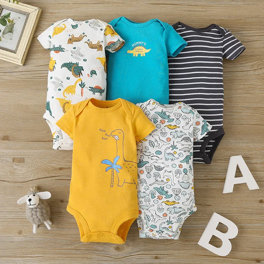 5PCS/Lot Baby Boys Girls Bodysuits 100% Cotton