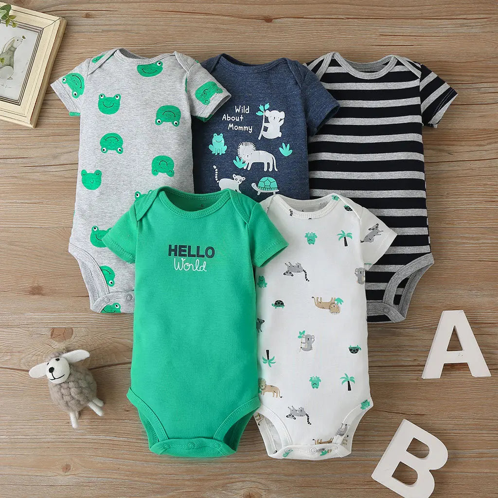 5PCS/Lot Baby Boys Girls Bodysuits 100% Cotton