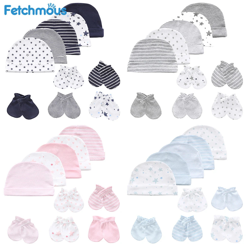 Newborn Boy Girl Hats and Mittens Sets Comfy