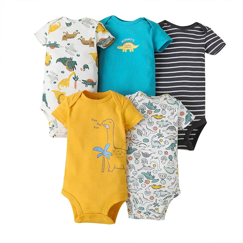 5PCS/Lot Baby Boys Girls Bodysuits 100% Cotton