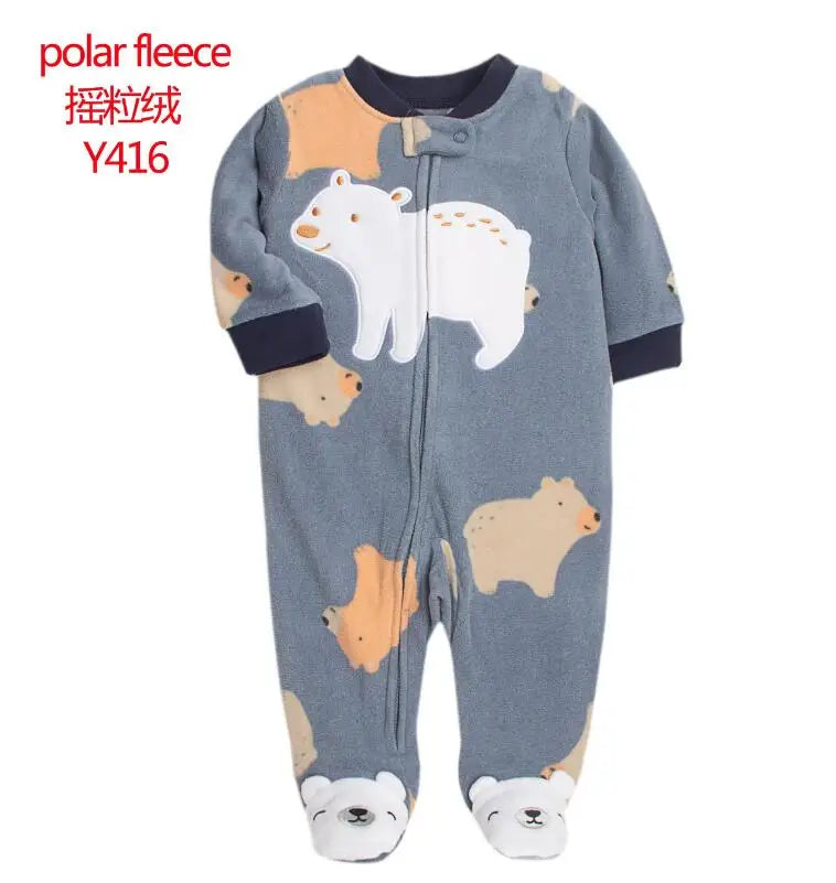 Baby Pajamas Zipper Fleece Newborn Romper Warm