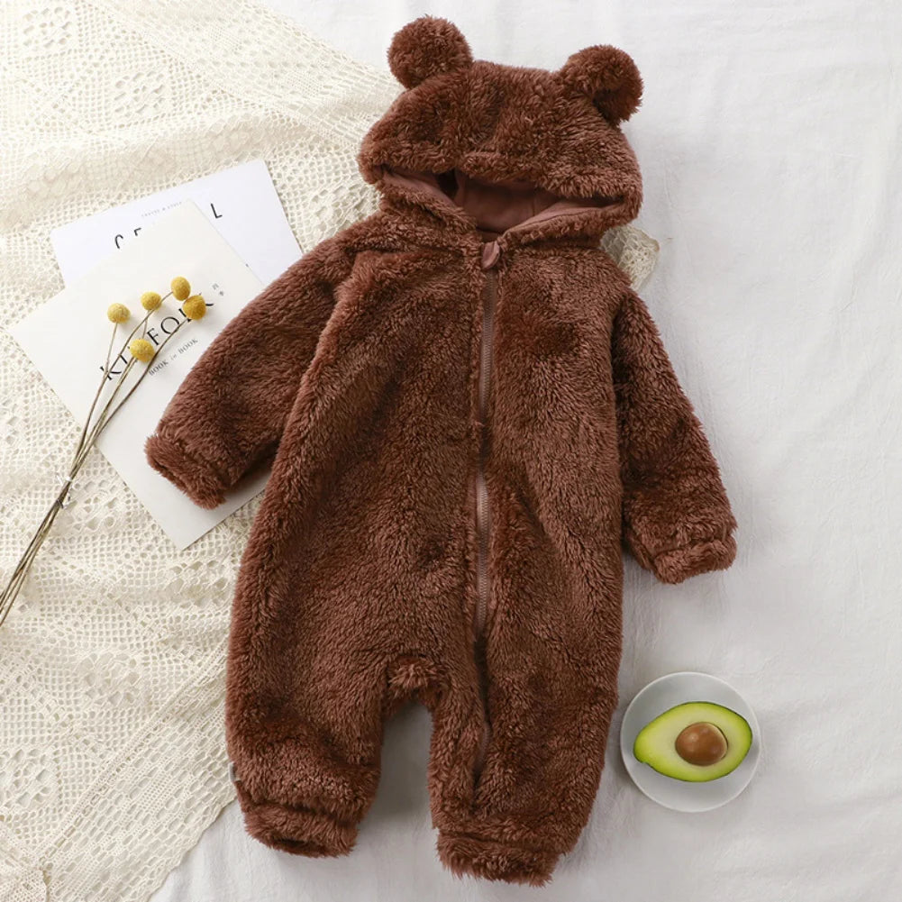 Winter Baby Clothes Cute Cartoon Bear Baby Rompers