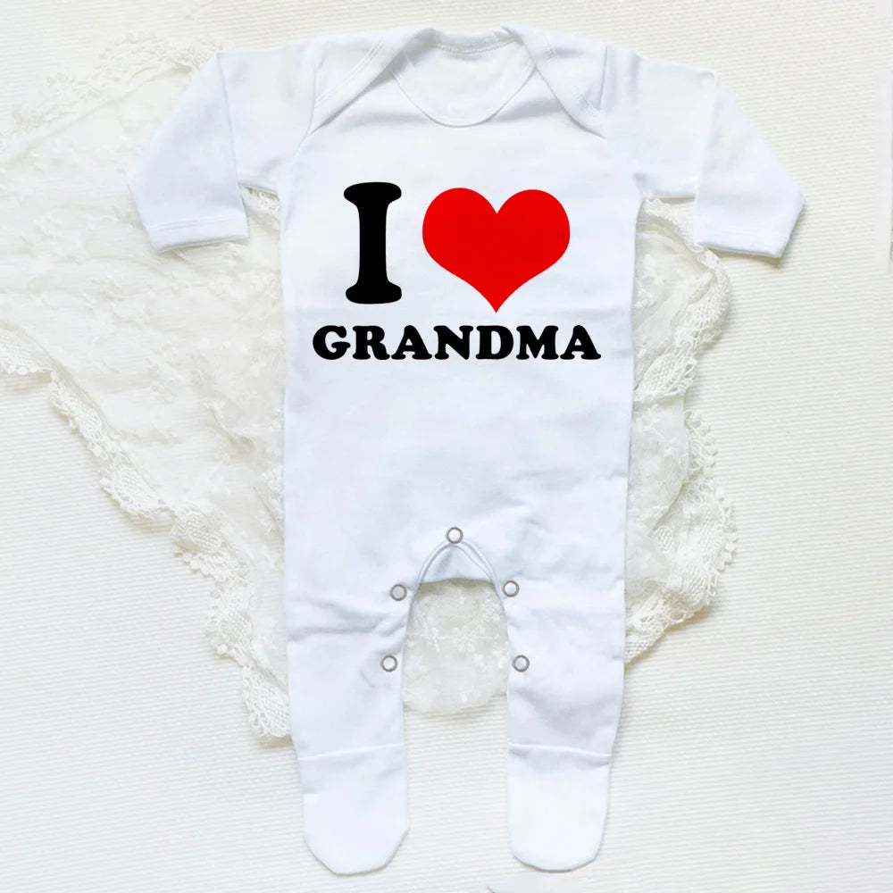 I Love Papa Mama Baby Babygrow Sleepsuit Baby