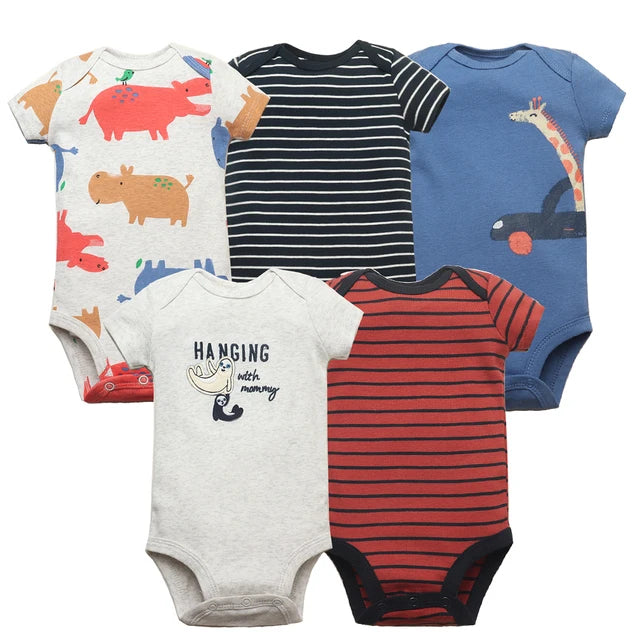 5PCS/Lot Baby Boys Girls Bodysuits 100% Cotton