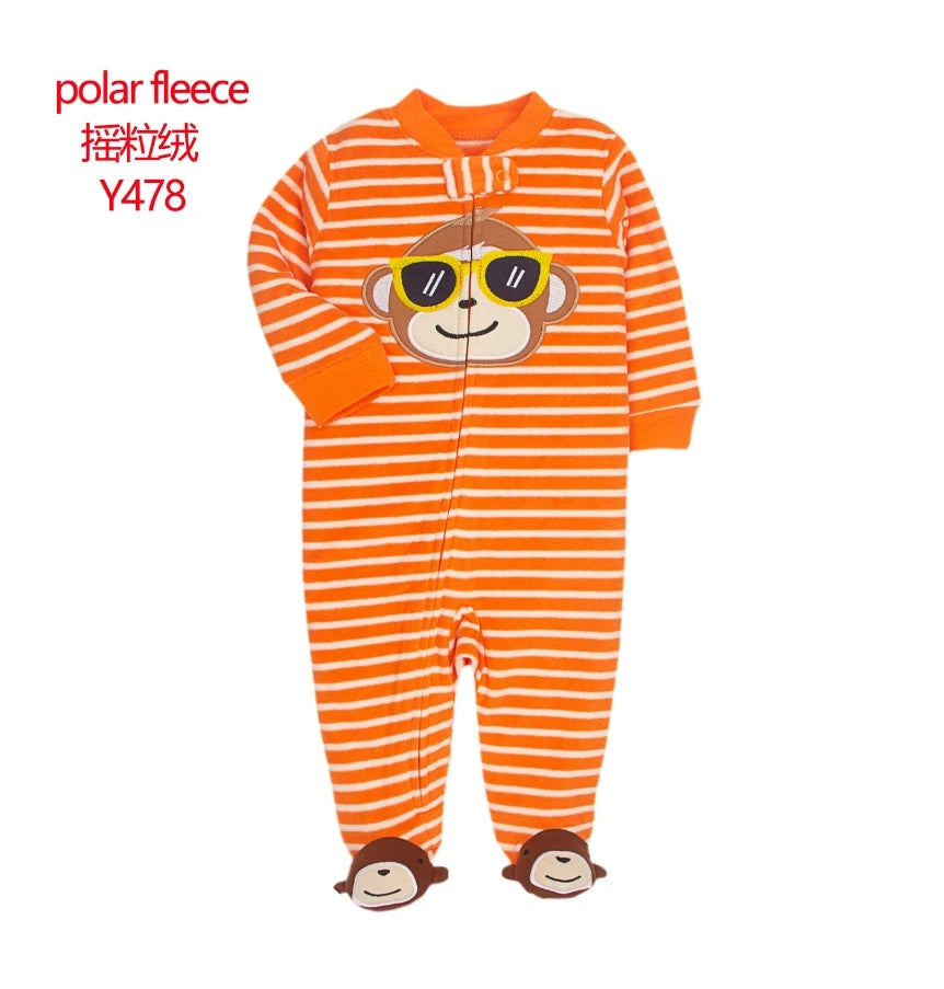 Baby Pajamas Zipper Fleece Newborn Romper Warm
