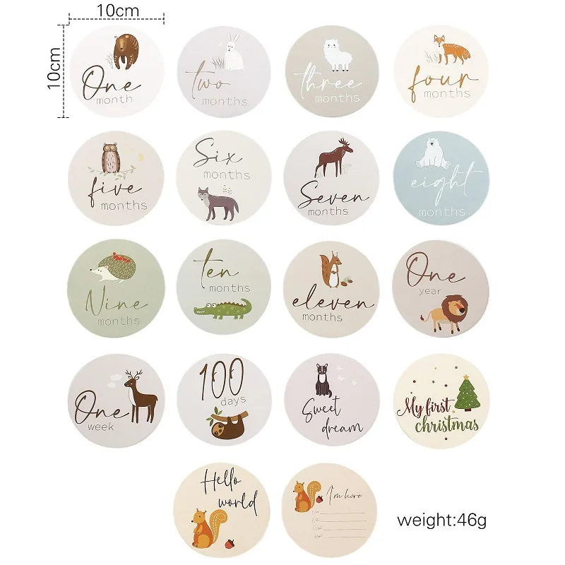Baby Milestone Number Monthly Memorial Cards For Newborn