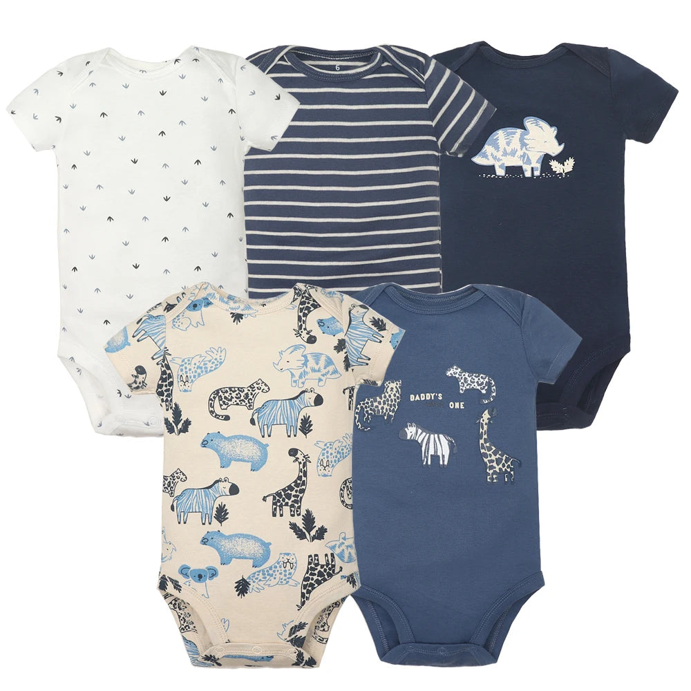 5PCS/Lot Baby Boys Girls Bodysuits 100% Cotton