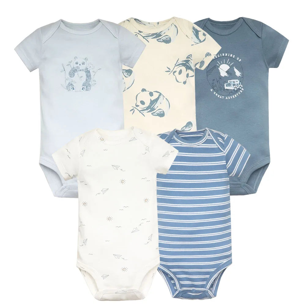 5PCS/Lot Baby Boys Girls Bodysuits 100% Cotton